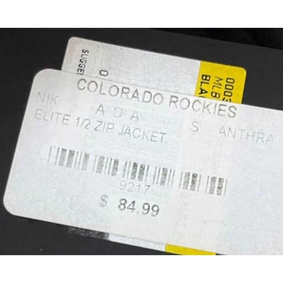 Nike Colorado Rockies Elite 1/2 Zip Jacket Coat Small Dri-FIT Technology Black - Picture 6 of 10